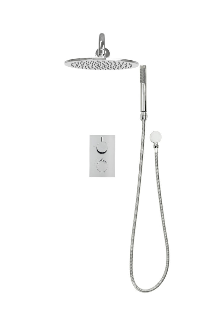 Arroya Shower Faucet 2-Function Round Shower System with Showerhead, Handheld Shower and Trim Kit - Rough In Included