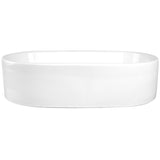 Sutherland White Ceramic Oval Vessel Bathroom Sink with pop up drain