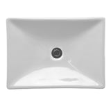 Havasu White Ceramic Rectangular Vessel Bathroom Sink with pop up drain