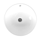 Sutherland White Ceramic Round Vessel Bathroom Sink with Pop Up Drain