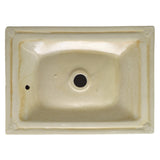 Havasu White Ceramic Rectangular Vessel Bathroom Sink with pop up drain