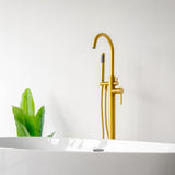 SevenFalls 8017 Single Handle Floor Mounted Tub Filler with Handheld Shower