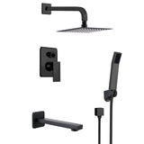 Narmada 9184 3-Function Rain Shower System with Shower Head, Hand shower, Tub Spout and Valve Trim. Rough-in Included