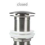 Pop Up Drain assembly with Cap No Overflow for Vessel Sinks