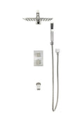 Wasser Shower Faucet 3-Function Square Shower System with Showerhead, Handheld Shower, Tub Filler Spout, and Trim Kit - Rough-In Included