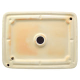 Havasu White Ceramic Rectangular Vessel Bathroom Sink with a Pop Up Drain
