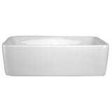 Havasu White Ceramic Rectangular Vessel Bathroom Sink with a Pop Up Drain