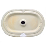 Sutherland White Ceramic Oval Vessel Bathroom Sink with pop up drain