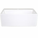 Havasu White Ceramic Rectangular Vessel Bathroom Sink with Pre drilled single hole faucet, Overflow and Pop up drain
