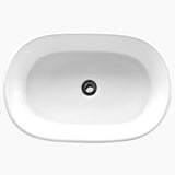 Sutherland White Ceramic Oval Vessel Bathroom Sink with pop up drain