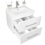 Utopia 24" Single Sink Wall-Mounted Bathroom Vanity Set
