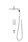 Wasser Shower Faucet 3-Function Square Shower System with Showerhead, Handheld Shower, Tub Filler Spout, and Trim Kit - Rough-In Included