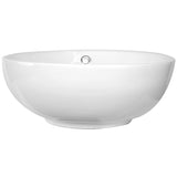 Sutherland White Ceramic Round Vessel Bathroom Sink with Pop Up Drain
